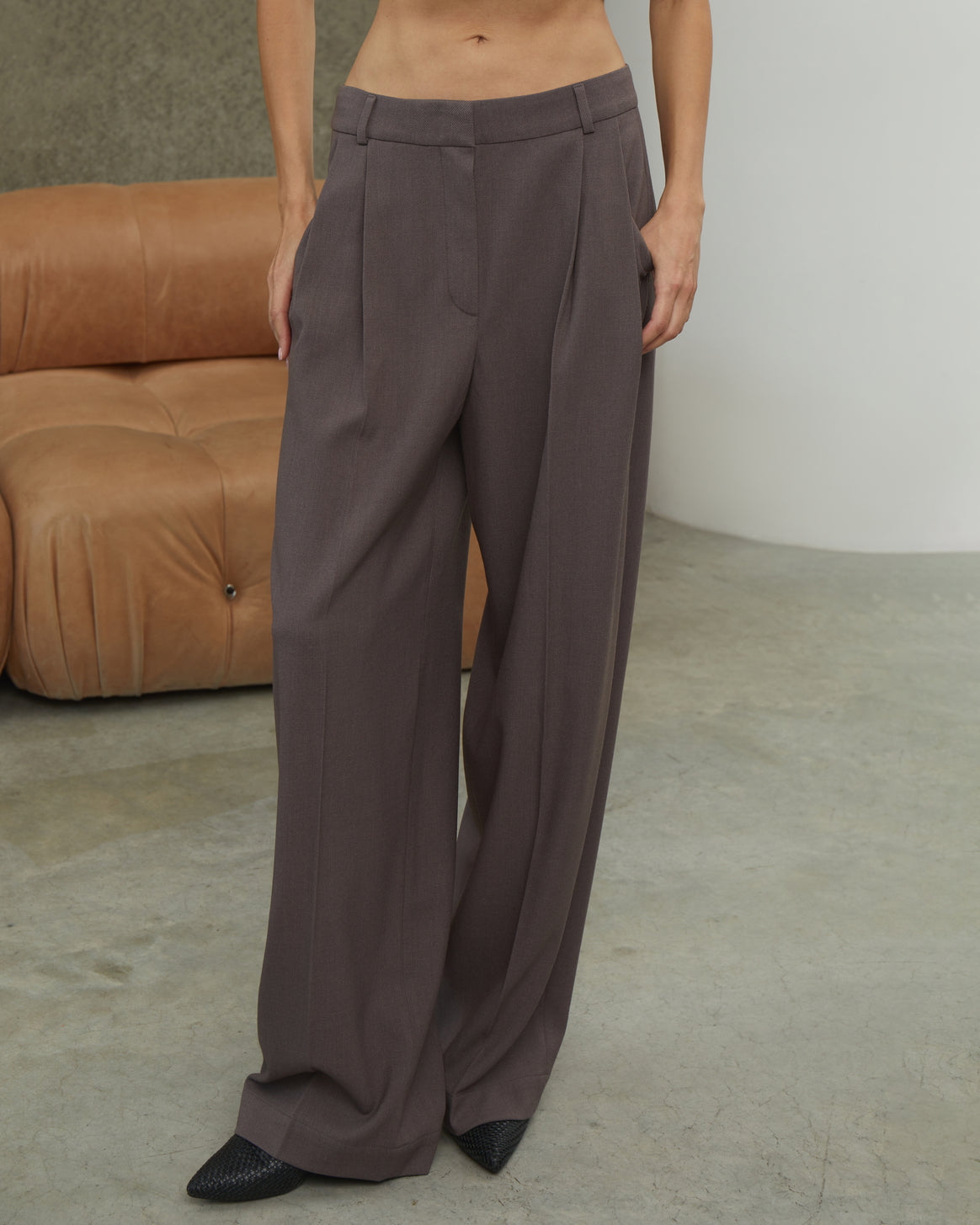 Mid-rise palazzo pant