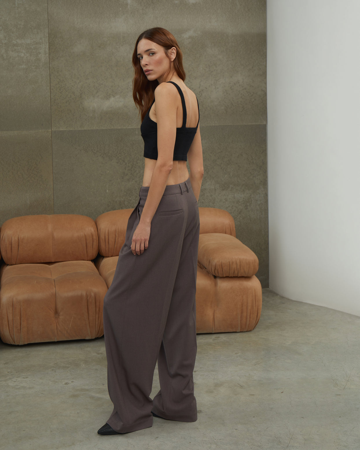 Mid-rise palazzo pant