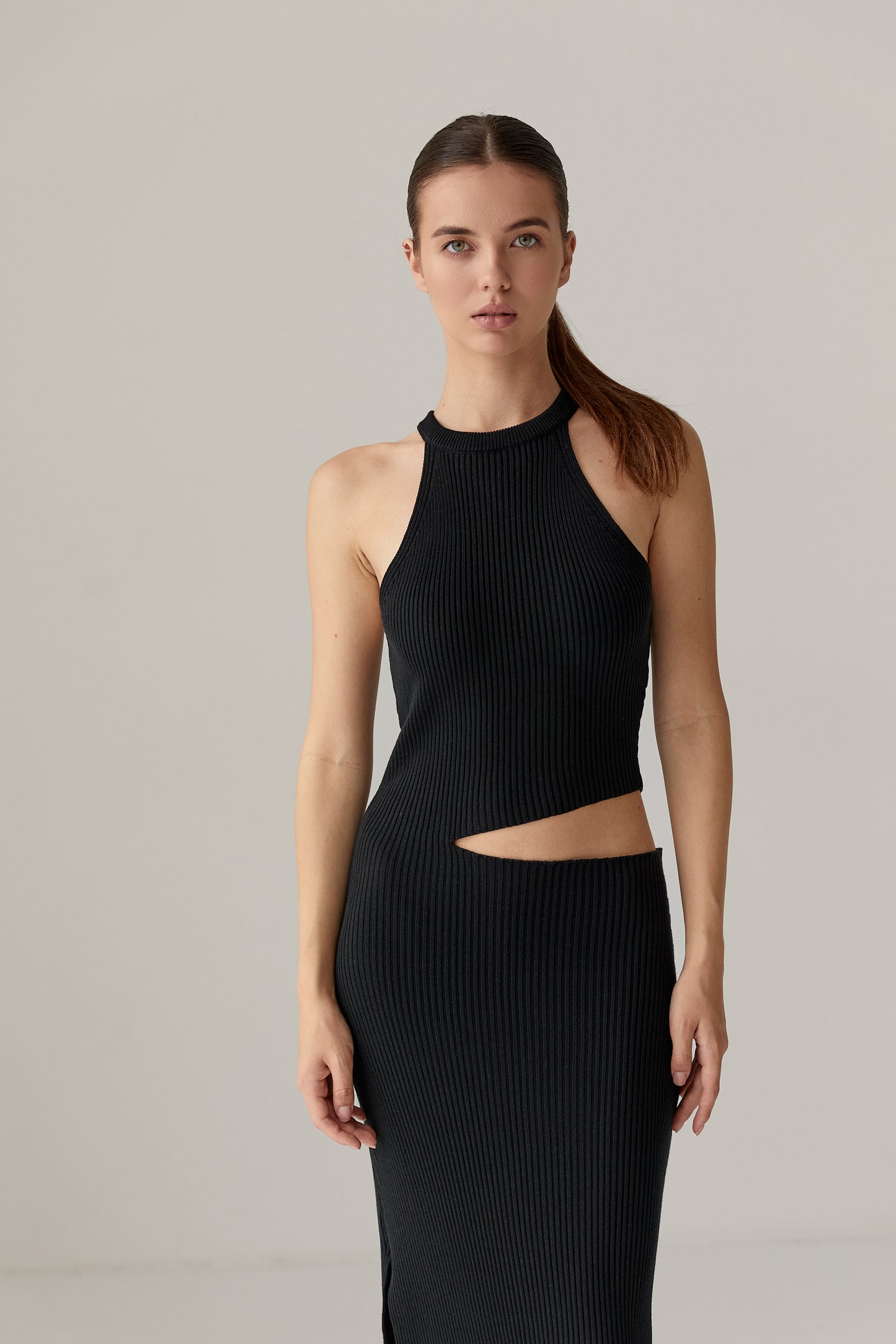 Midi dress with slits