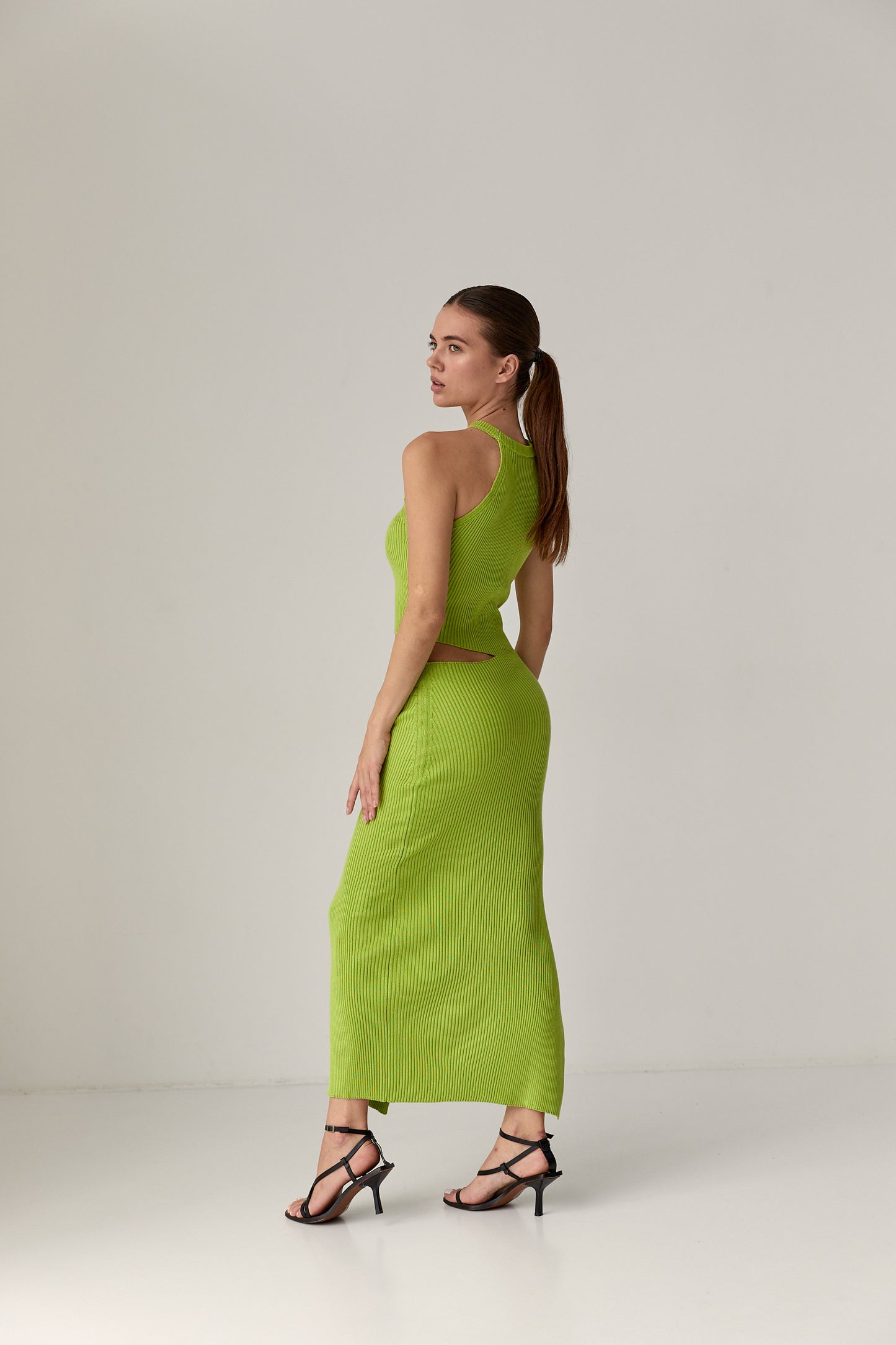 Midi dress with slits