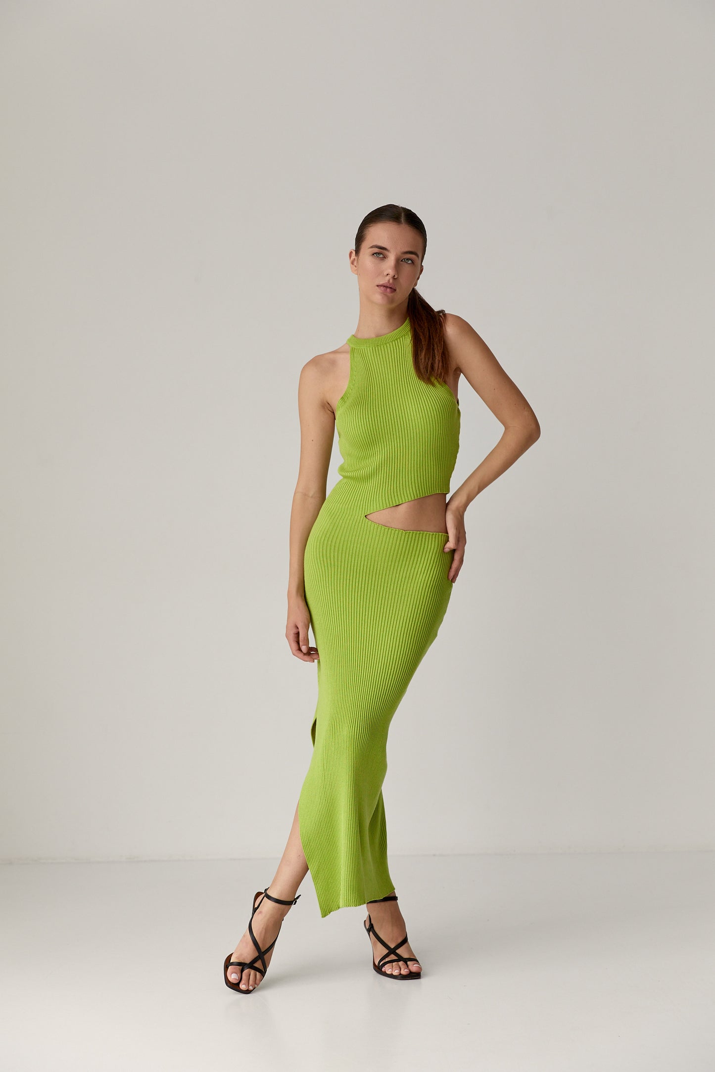 Midi dress with slits