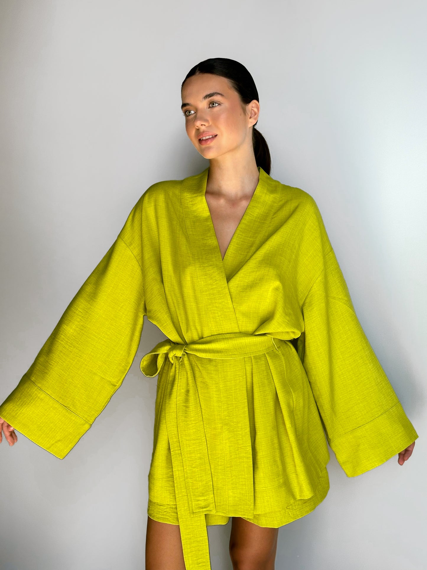 Linen kimono suit