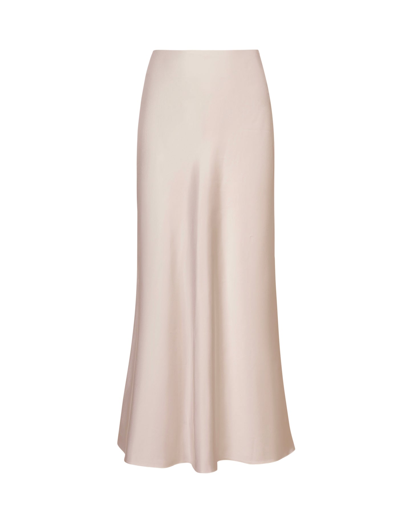 Midi-length satin skirt