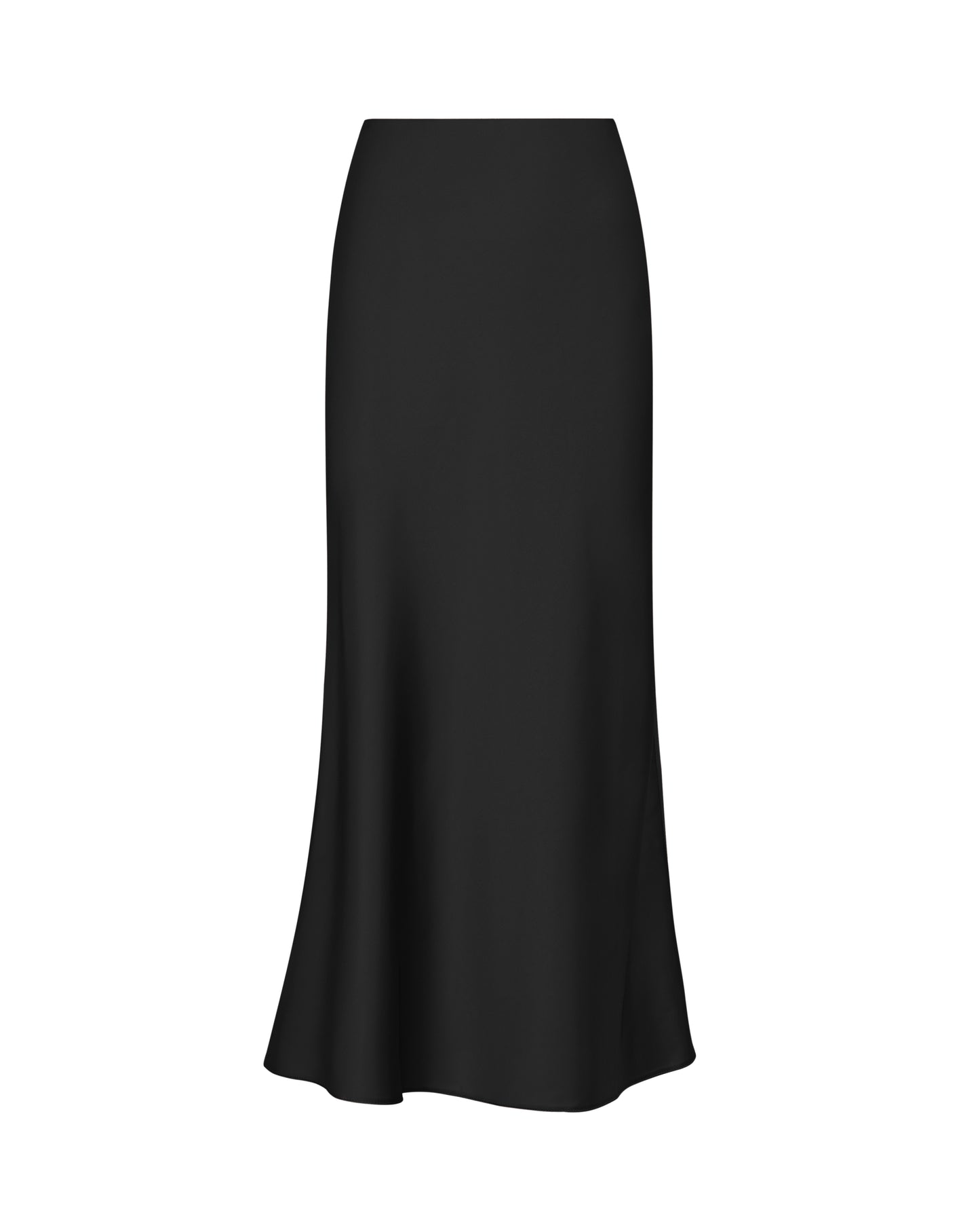 Midi-length satin skirt