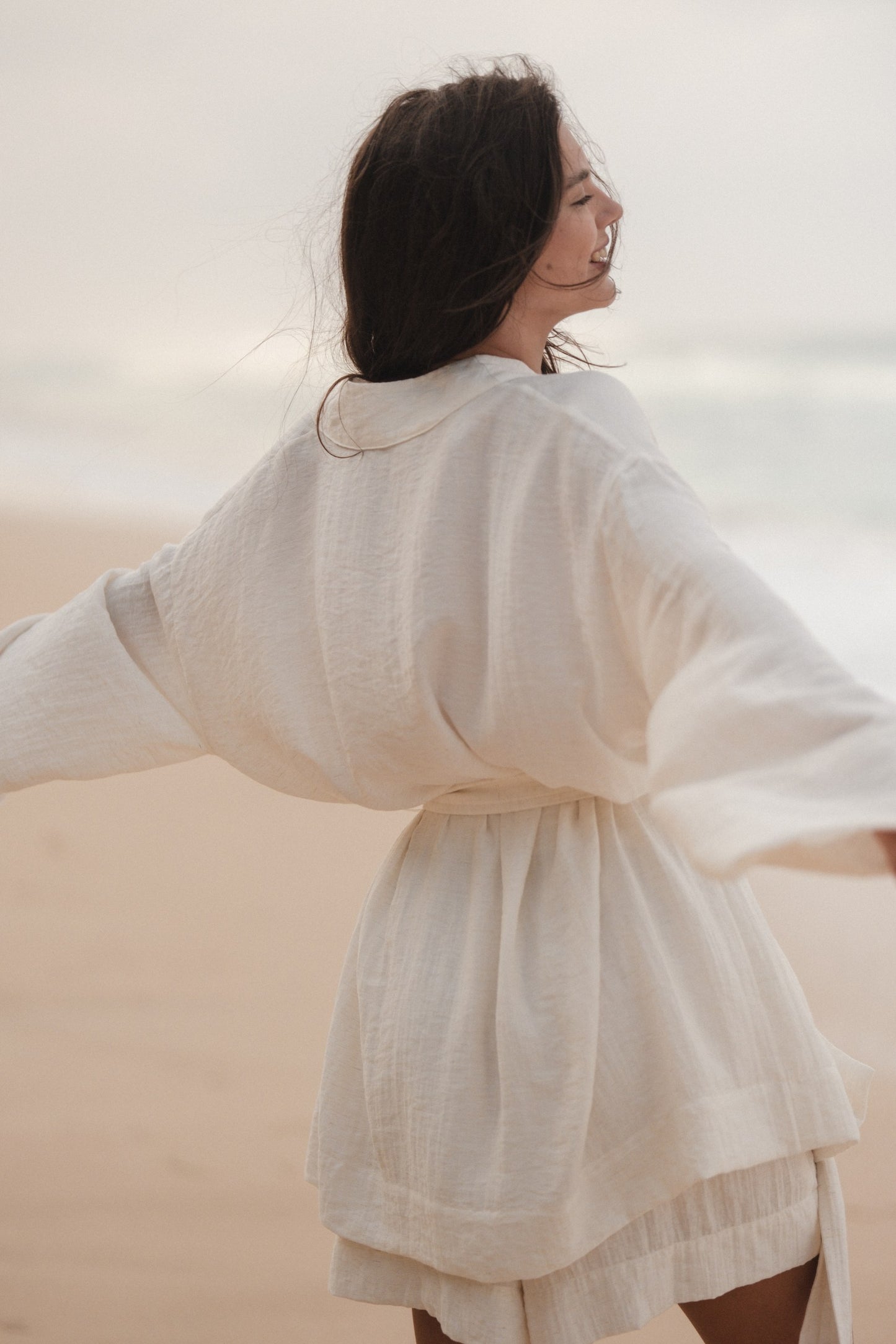 Linen kimono suit