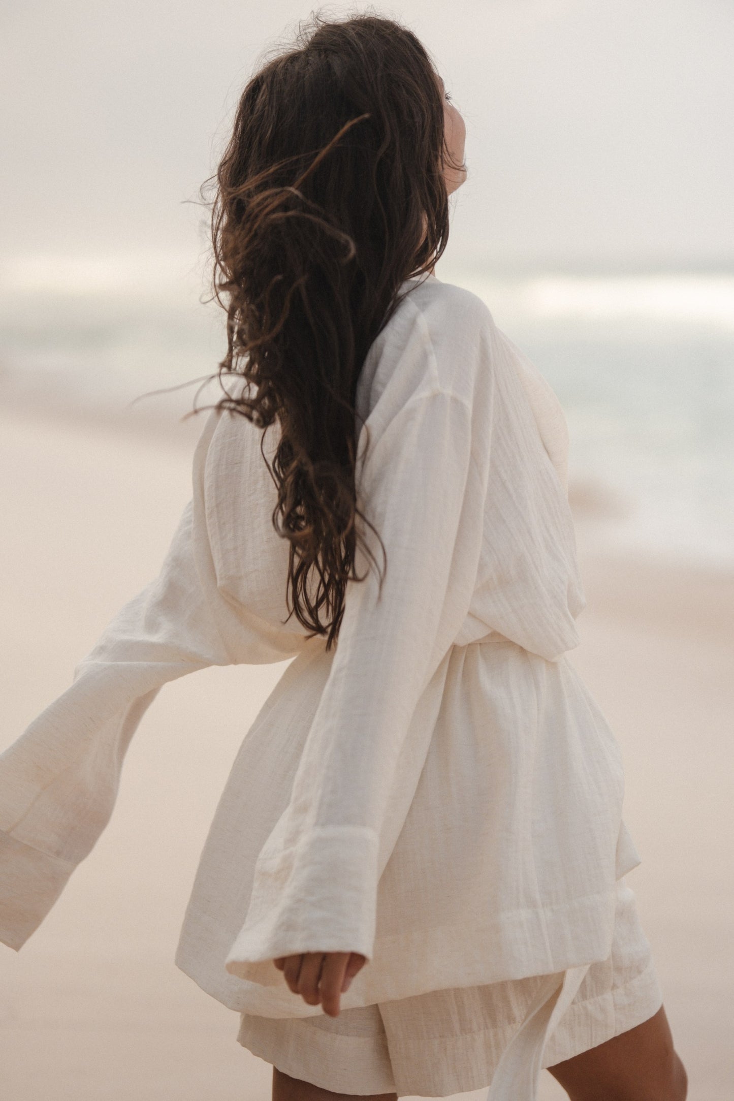 Linen kimono suit