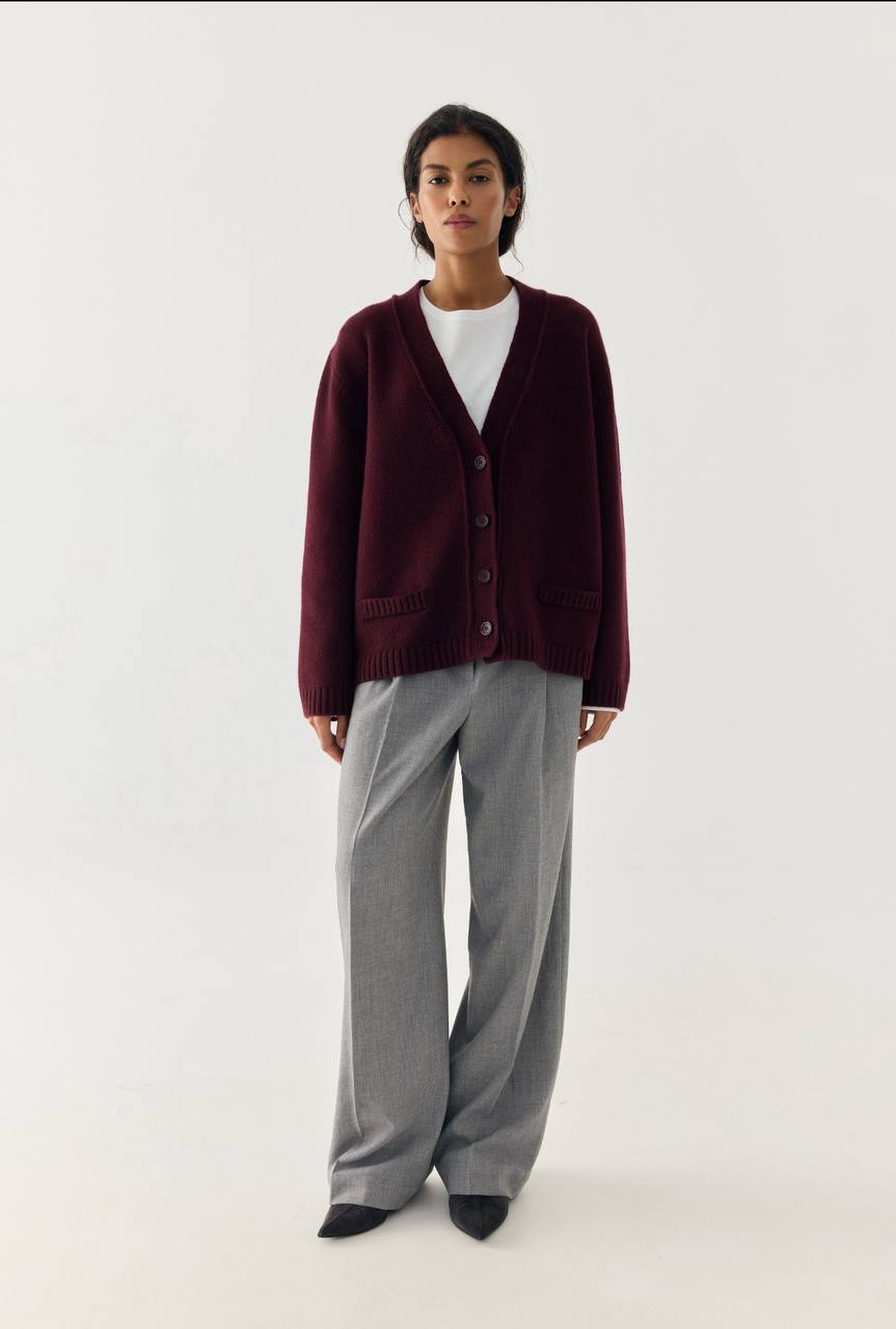 Merino wool and cashmere cardigan