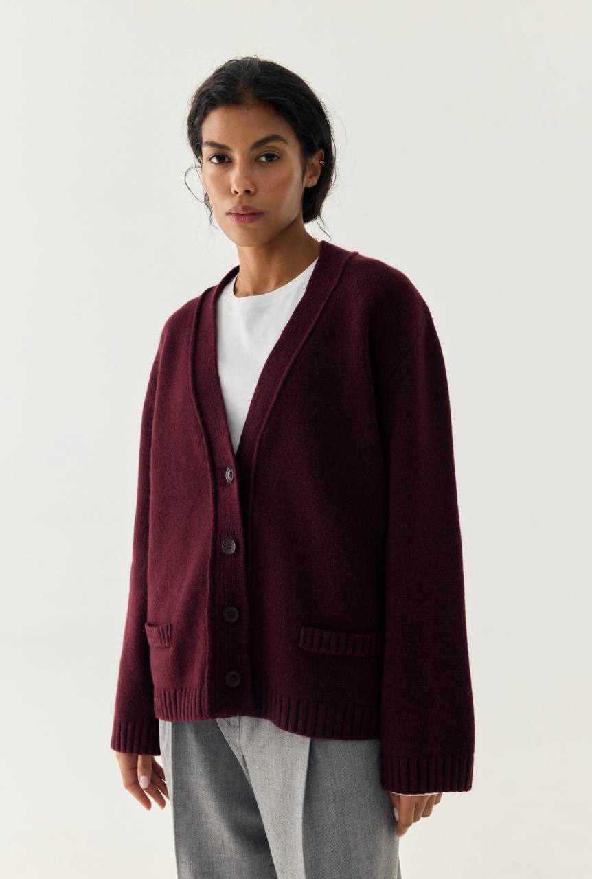 Merino wool and cashmere cardigan